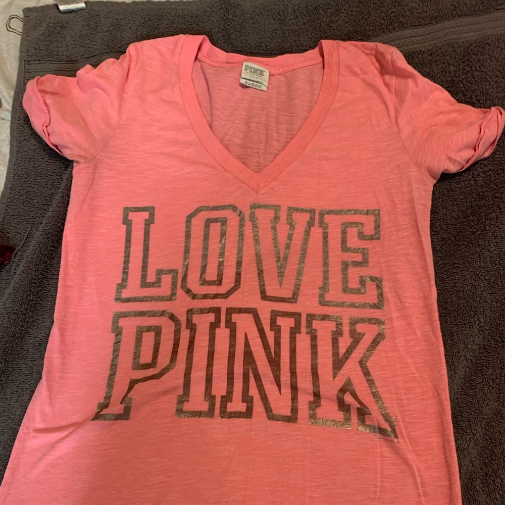 Pink Victoria’s Secret short sleeve shirt
